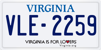 VA license plate VLE2259