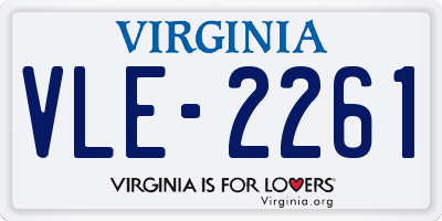 VA license plate VLE2261