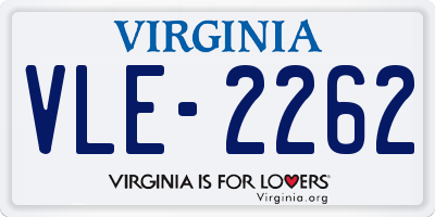 VA license plate VLE2262