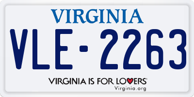 VA license plate VLE2263