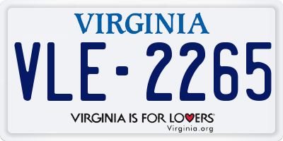 VA license plate VLE2265