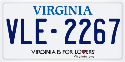 VA license plate VLE2267