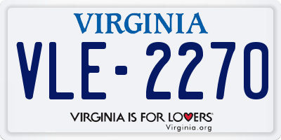 VA license plate VLE2270