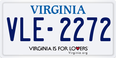 VA license plate VLE2272