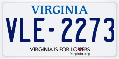 VA license plate VLE2273