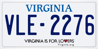 VA license plate VLE2276