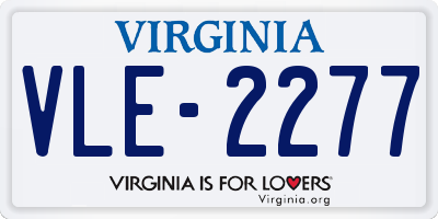 VA license plate VLE2277