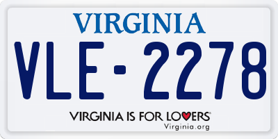VA license plate VLE2278