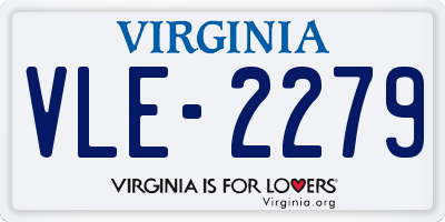 VA license plate VLE2279