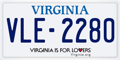VA license plate VLE2280