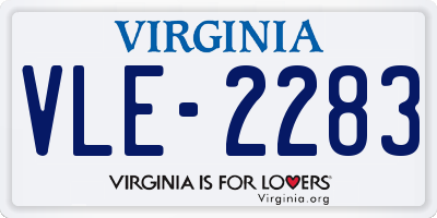 VA license plate VLE2283