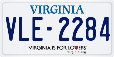 VA license plate VLE2284