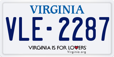 VA license plate VLE2287