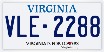 VA license plate VLE2288