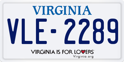 VA license plate VLE2289