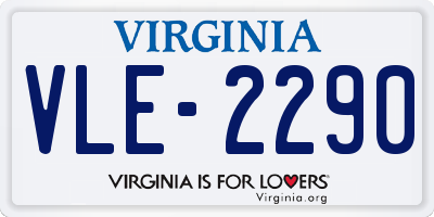 VA license plate VLE2290