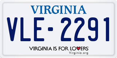 VA license plate VLE2291