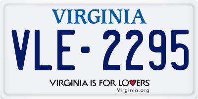 VA license plate VLE2295