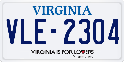 VA license plate VLE2304