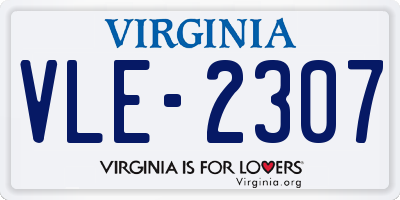 VA license plate VLE2307