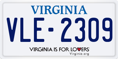VA license plate VLE2309