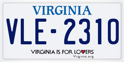 VA license plate VLE2310