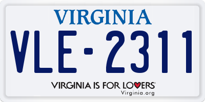 VA license plate VLE2311