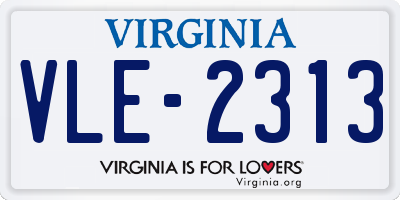 VA license plate VLE2313