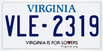 VA license plate VLE2319