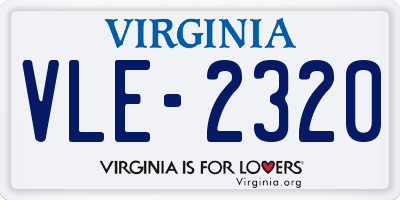 VA license plate VLE2320