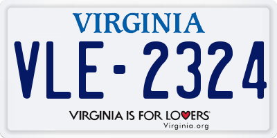 VA license plate VLE2324