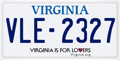 VA license plate VLE2327