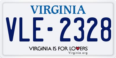 VA license plate VLE2328