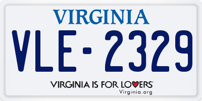 VA license plate VLE2329