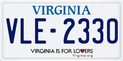 VA license plate VLE2330