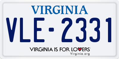 VA license plate VLE2331