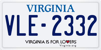 VA license plate VLE2332