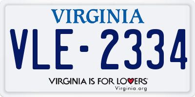 VA license plate VLE2334