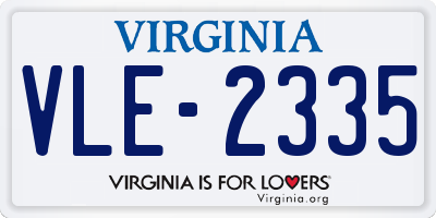 VA license plate VLE2335