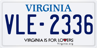 VA license plate VLE2336