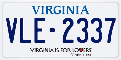 VA license plate VLE2337
