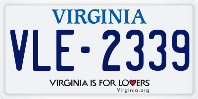VA license plate VLE2339