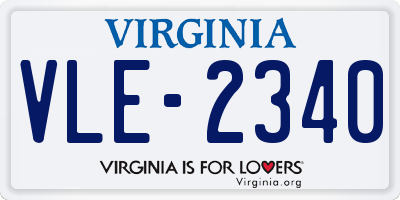 VA license plate VLE2340
