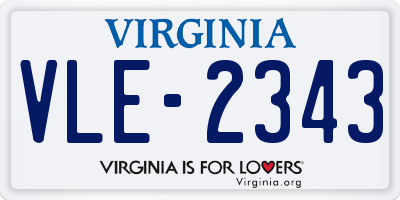 VA license plate VLE2343
