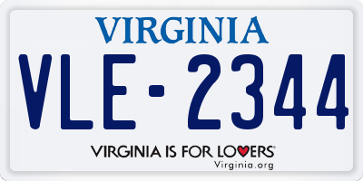 VA license plate VLE2344