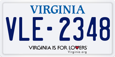VA license plate VLE2348