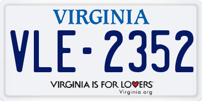 VA license plate VLE2352
