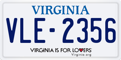 VA license plate VLE2356