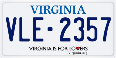 VA license plate VLE2357