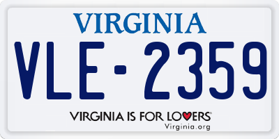 VA license plate VLE2359